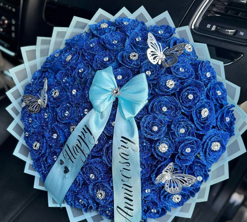Blue glitter bouquet 💐