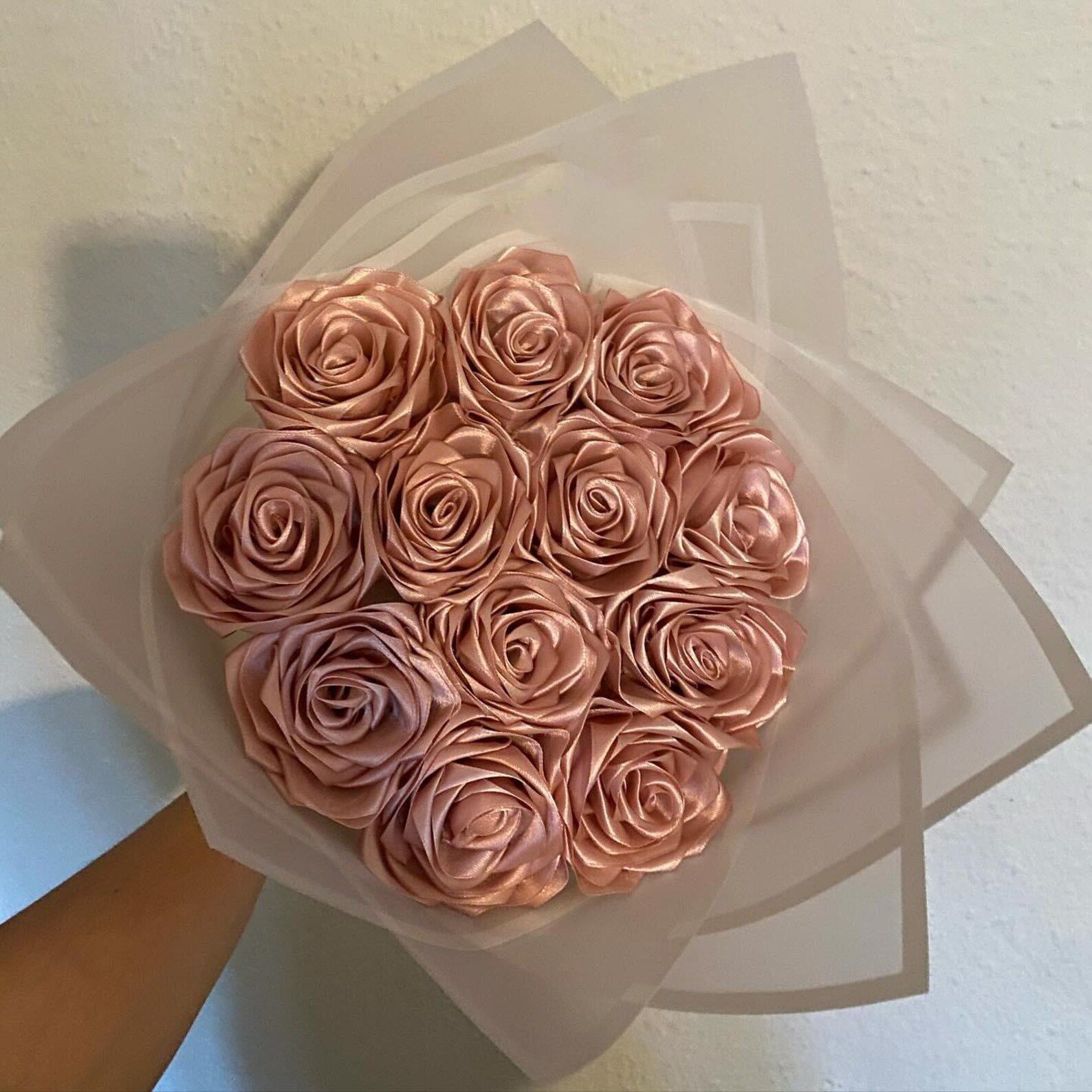 Latte Coffe Roses with White Wrapper