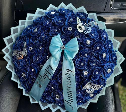 Blue glitter bouquet 💐