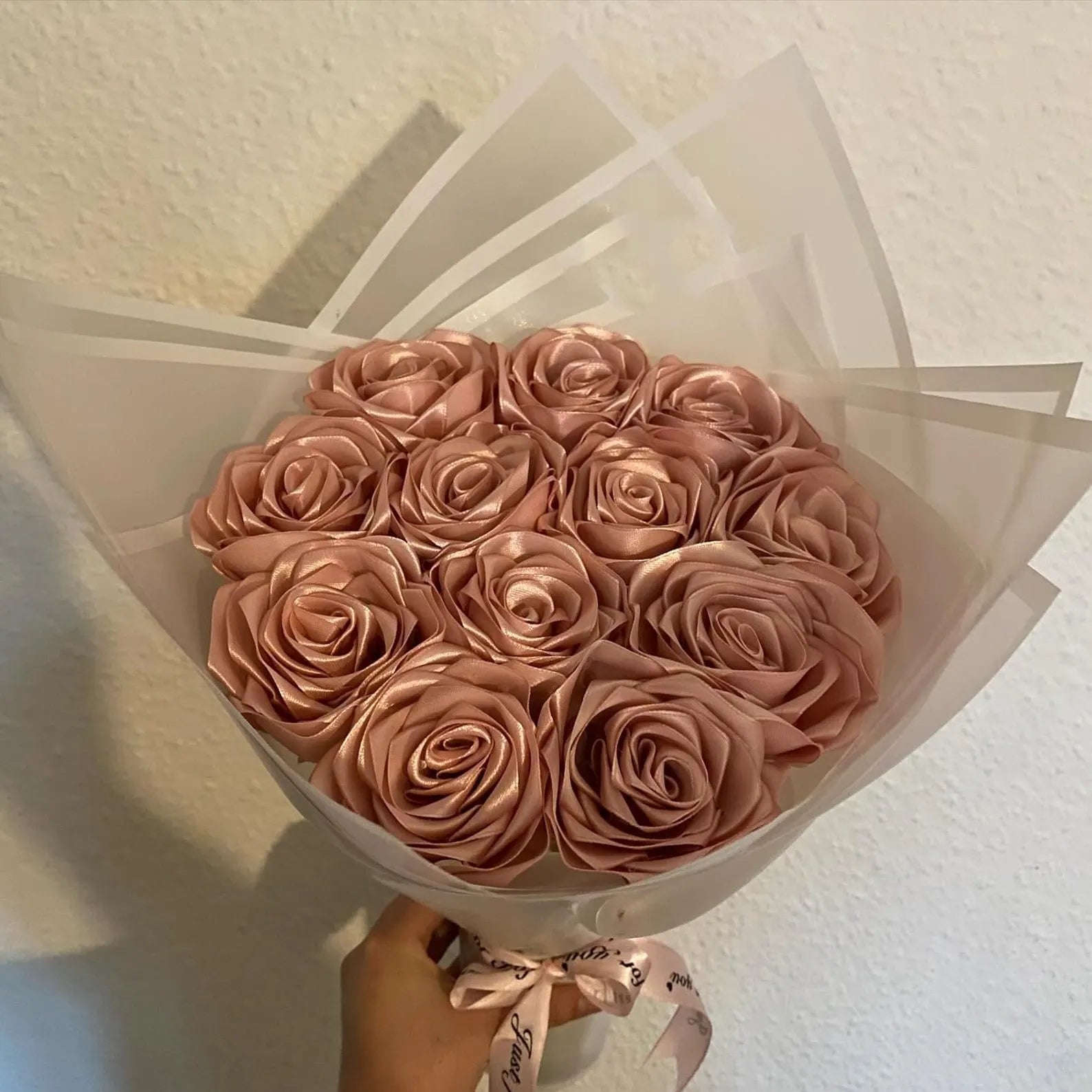 Latte Coffe Roses with White Wrapper